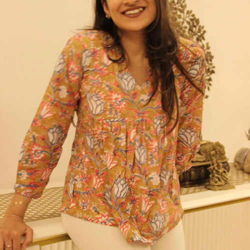Basanti - Beige floral top