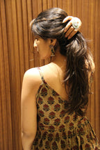 Jiya - Nude Colour Floral Peplum Top